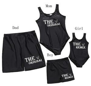 Été famille correspondant maillots de bain mère maillot de bain maman et moi Bikini vêtements père maman fille fils maillot de bain 2104175502443