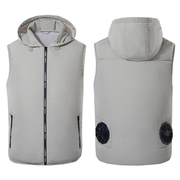 Ventilateur d'été équipé de vêtements gilet de refroidissement résistant aux UV pour hommes 5V USB alimenté manteau climatisé été refroidissement sans manches 211105