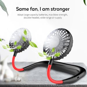 Zomerventilator Hangende nek Fan opladen USB Hangende nek Fan Mini Portable Electric Fan Outdoor Sports Cooling Fan 240415