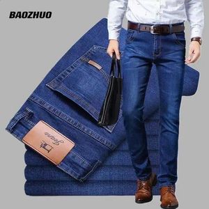 Été marque de mode vêtements mince hommes affaires Jeans décontractés homme surdimensionné Denim pantalon pantalon Baggy Stretch automne 240124