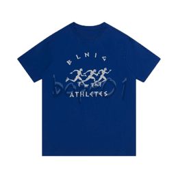 Marca de moda de verano Camiseta para hombre Camisa polo Diseñador Correr Carta Imprimir Manga corta Lujo Casual Camiseta suelta Top Negro Blanco Azul Tamaño asiático S-2XL