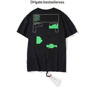 Marca de moda de verano Offs camisetas para hombre Ow Pintura al óleo religiosa Aerosol directo Flecha Camisetas Hip Hop Manga corta Hombres sueltos Tops Camisetas Mujer EZHK