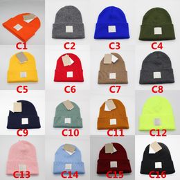 Sombrero de punto de moda para hombre, gorras de calavera de diseñador para mujer, gorro cálido para otoño e invierno, sombreros transpirables, 21 colores de alta calidad