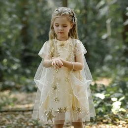 Summer Fashion Children Girls Star Starsing Princess Dresses 240412