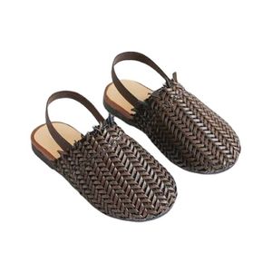 Zomermode Childrens Rattan Woven Girls Flat Casual in The Kids Home Footwear Baby Girl Sandals Unisex Shoes 220615
