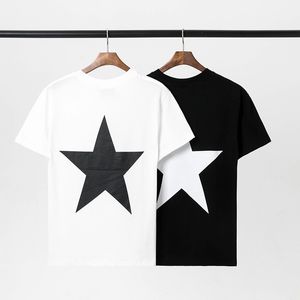 Moda de verano Moda High Street Camiseta de algodón Sudadera Camiseta Jersey Camiseta Transpirable Hombres y mujeres Camiseta de manga corta casual con estampado de estrella de cinco puntas