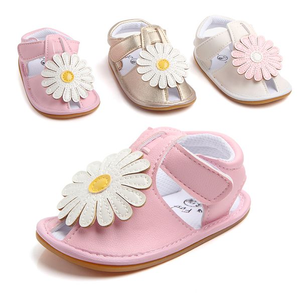 Sandalias para bebés, moda de verano, zapatos de suela dura para bebés, niñas, flores, niños pequeños, zapatos de princesa para bebés