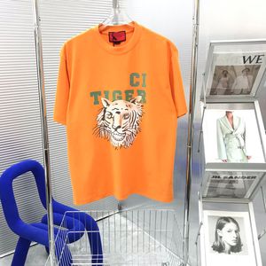 Moda de verano Camiseta de algodón de calle alta Sudadera Camiseta de calle Camiseta tipo jersey Camiseta transpirable de manga corta con estampado de tigre para hombres y mujeres