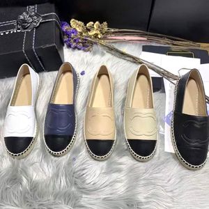 Chaussure de pêcheur Sandale Mocassins Luxurys Designer Espadrilles en plein air Femmes Canal d'été plat Cuir Low Dress Chaussures Plage Toile Lady Walk Casual Shoe Sneaker Box