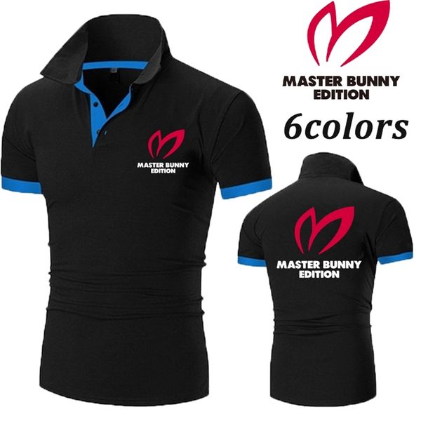Moda de verano Master Bunny Impreso Botón Jersey Camisa Pantalones cortos para hombres Manga Slim Fit Golf Polo Camisa Ropa para hombres 220623