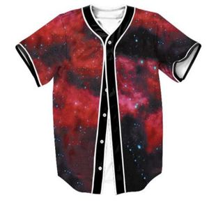 Verano moda hombres Jersey rojo blanco amarillo Multi 3D estampado manga corta Hip Hop suelta camisetas béisbol camiseta Cosplay disfraz 018