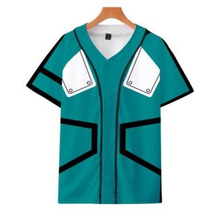 Zomer Mode Mannen Jersey Rood Wit Geel Multi 3D Print Korte Mouw Hip Hop Losse Tee Shirts Baseball T-shirt Cosplay Kostuum 063