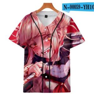 Mode d'été Hommes Jersey Rouge Blanc Jaune Multi 3D Imprimer Manches Courtes Hip Hop Lâche T-shirts Baseball T-shirt Cosplay Costume 065