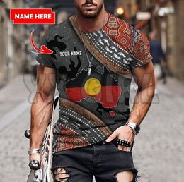 Summer Fashion Men T -shirt aangepaste naam Aboriginal Dots 3d All Over gedrukte T -shirts T -shirts shirts unisex t -shirt 220712