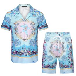 Zomer mode heren trainingspakken hawaii strandbroek set designer shirts bedrukt vrijetijdsoverhemd herenoverhemd korte mouw strandshorts