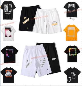 Été Mode Offes Shorts Lâche Hommes Marque De Luxe Designer Casual Pantalon De Sport Flèche Imprimé Bande Réfléchissante Court Noir Gym Pantalon De Survêtement Femmes Capris 87hj