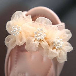 Fashion Flower Flower Girls Princesse Toddler Baby Girl Chaussures Talons plats Sandales 2-8Y Taille 22-31