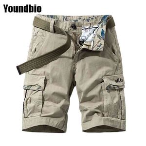 Zomer mode safari stijl shorts puur katoen wandelen broek duurzaam klassieke hoge kwaliteit losse grote maat 6XL 210629