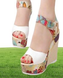 Summer Fashion Women Fish Bouth Sandals Femenino Bohemio Muffin Hill Sail Tacs Sandalias de cuña de cuña 4996169