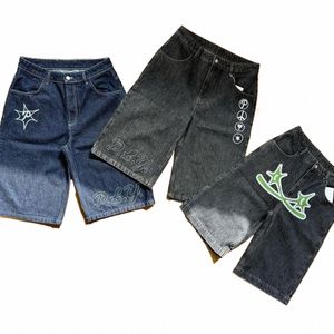 Été Fi Casual Y2K Hip Hop Denim Shorts 2023 Nouveau Harajuku Punk Rock Gym Mâle Shorts Vintage Lâche Genou Longueur Pantalon Plage n5Lf #