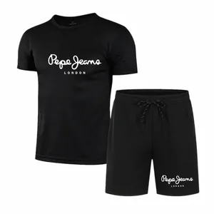 Summer Fi imprimé Short pour hommes Set Séchage rapide pour hommes Ensemble de sport respirant T-shirt à manches courtes Ensemble de jogging pour hommes o7a6 #