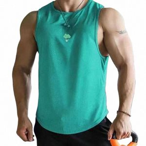 Été Fitn vêtements hommes à la mode marque brocoli éléments course formation Bundle sec sport manches gilet T-Shirt gilet 41S7 #