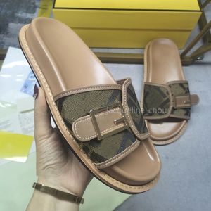 Été plat pantoufles femmes concepteur curseurs mode Double boucle en cuir véritable solide plate-forme sandales hommes diapositives chaussures