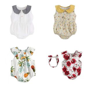 Zomer bloemen katoenen meisjes bodysuits schattige babykleding outfits mode hotsale