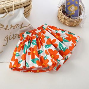 Summer Floral Print Girls Jupe Short pour enfants Vêtements Jupe-pantalons Kids Tutu Shorts Pantalon de jambe en vrac Taille Baby Taille 2-6T 240508