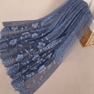 Zomer Bloem Kant Sjaal Polyester Moslim Hijabs Sjaals Hoofdband Mode Lange Pashmina Sjaals Hoofd Wraps 11 Kleur 180 * 75cm