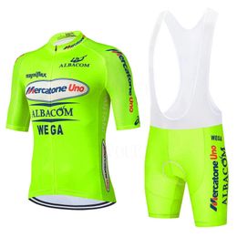 Zomer Fluorescerend Groen Team Wielertrui Set Fietsset MTB Ropa Ciclismo heren Fietsshirts met korte mouwen Maillot Kleding 240116