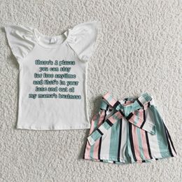 Camisetas de manga de aleteo de verano NUEVA LLEGA NUEVA INFERRADO MESTER VENDIDO Ropa de hermanos Baby Girls Relling Kids Relling
