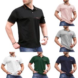 T-shirts pour hommes Summer French Paris designer T-shirt pour hommes Vague col montant printemps tendance vêtements pour hommes à manches courtes