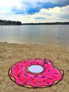 Fruta de verano Toalla de playa Pizza Hamburguesa Cráneo Helado Fresa Ronda Playa Toalla de baño Cojín Alfombra de piso Traje de baño Abrigo Toalla Mantón RRF8340