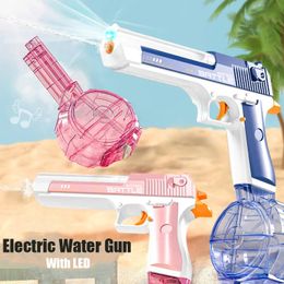 Été entièrement automatique Absorbant d'eau pistolet électrique Suise continue en plein air jouet de combat d'eau pour enfants adultes plage 240417