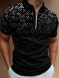 Summer Geometric Polka Dot Print Polos Shirt Top Quality Men Polo Designer T-shirts Loose Tees Tops Men Casual Luxury Clothing Streetwear Tshirts 3XL