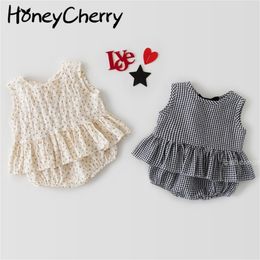 été fille bébé sans manches costume mignon vêtements deux pièces jupe ensemble 210702