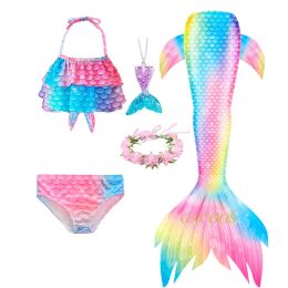 Summer Girl Mermaid Tails traje de baño traje de baño para niños para niñas 4 6 8 10 12 años 5pcs/set Little Mermaid disfraz 2023