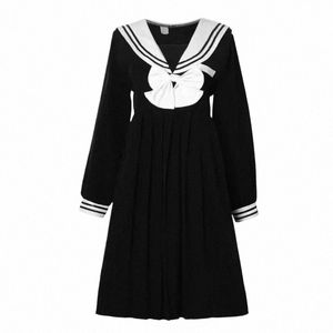 Zomer Meisje Marine Kraag Japanse Stijl Lg Mouw Dr Vrouwen Sailor Jk Pak Hoge Schooluniform Kawaii Anime Cosplay kostuums h7wY #