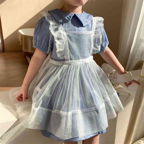 Filles d'été 2pcs robe ensemble outift pour enfants volants fête princesse costume vêtements en gros 210529