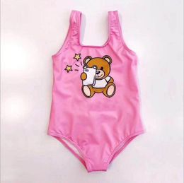 Été filles dessin animé ours une pièce Bikini maillot de bain enfants tout-petits maillots de bain bébé fille plage maillots de bain enfants vêtements de natation
