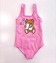 Filles d'été dessin animé ours une pièce Bikini maillot de bain enfants tout-petits maillots de bain bébé fille maillot de plage natation Wear7751003