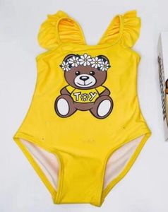 Traje de baño de Bikini de una pieza de dibujos animados para niñas de verano, trajes de baño para niños pequeños, traje de baño de playa para niñas, ropa de baño para niños