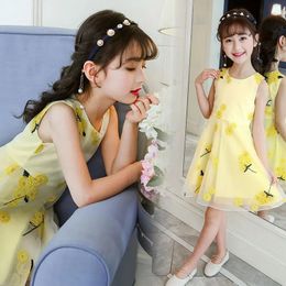 Zomermeisjes Casual jurken 2 3 4 10 tot 12 jaar oud Elegante kinderkleding Kinderkleding Student Mode Princess Princess Dress 240322