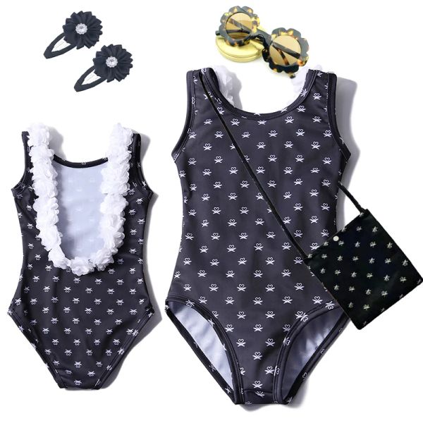 Summer Girls Cosplay Movie Mercredi Swimsuit 2-10 ans Prince gothique Tenue de baignade