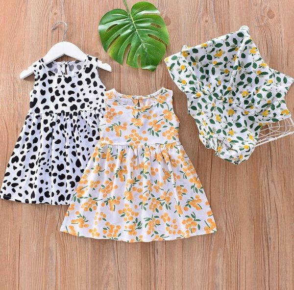 Filles d'été Robes de dessin de dessins mignons fleurs mignonnes animaux imprimé en coton robe plage belle confortable robe sans manches décontractée