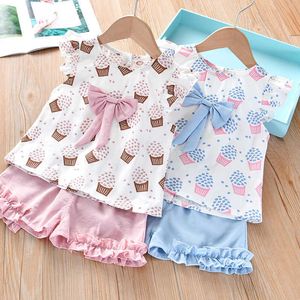 Summer Girls Cute Cottom Tops et Short 2pcs Vêtements Set Outfit pour enfants Toddler Fashion Wear 210529