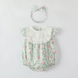 Été filles barboteuses vertes bébé nouveau-né vêtements avec infantile nouveau-né barboteuse Costume salopette vêtements combinaison enfants body pour bébés tenue