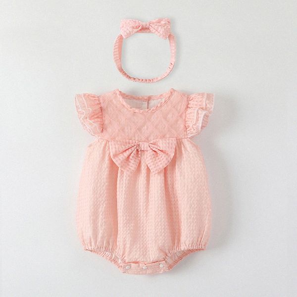Girls d'été Pink Rompers Baby Newborn Clothes with Infant New Born Costume Costume Sautpuise Vêtements Jumps Suit Body pour bébés H8GA #