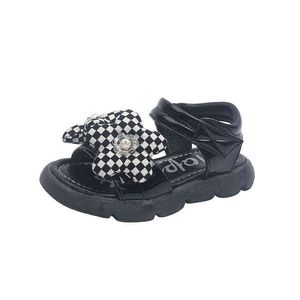 Sandalias de verano para niñas, bonitos zapatos de princesa con diseño de pajarita, cómodas sandalias de suela suave para estudiantes, sandalias de playa para niños G220523